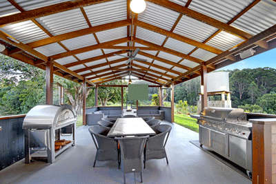 Outdoor barbecue area